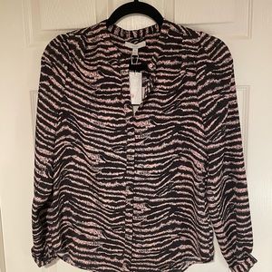 JOIE Pink and black blouse NWT